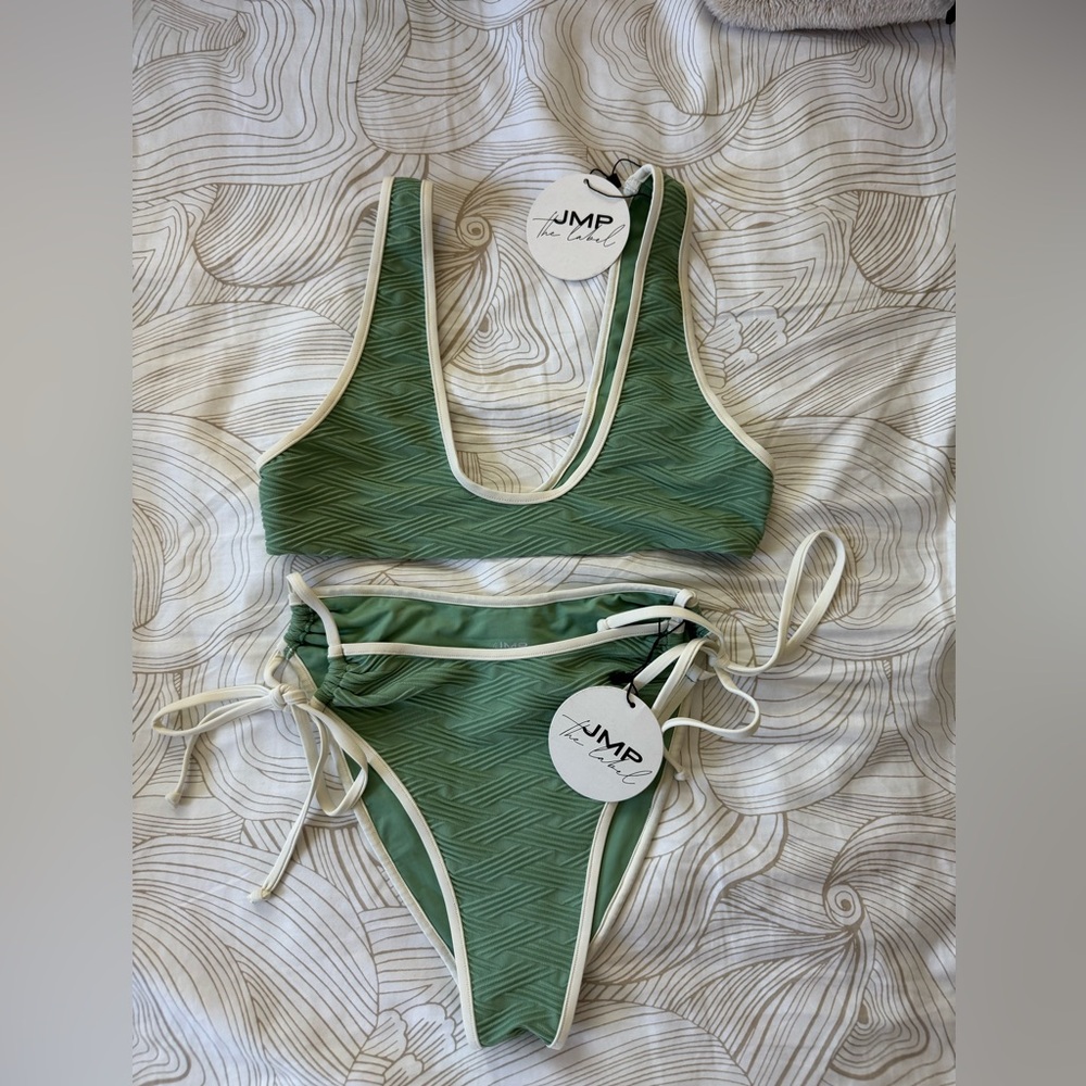 Jmp the label Green and White Bikini Set